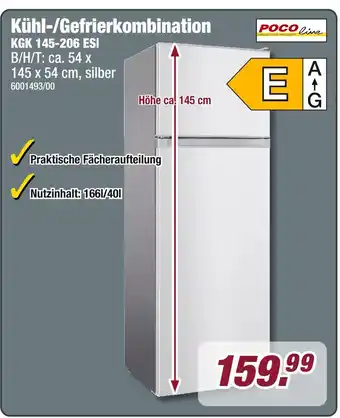 Poco Pocoline kühl-/gefrierkombination kgk 145-206 esi Angebot