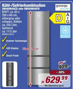 Poco Gorenje kühl-/gefrierkombination rm469n4acd oder rm469n4afd Angebot