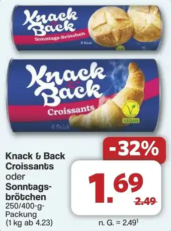 Famila Nord West Knack & Back Croissants oder Sonntagsbrötchen Angebot