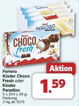 Famila Nord West Ferrero Kinder Choco Fresh oder Kinder Paradiso Angebot