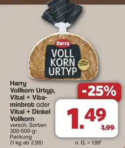 Famila Nord West Harry Vollkorn Urtyp, Vital + Vitaminbrot oder Vital + Dinkel Vollkorn Angebot
