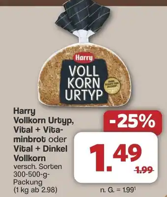 Famila Nord West Harry Vollkorn Urtyp, Vital + Vitaminbrot oder Vital + Dinkel Vollkorn Angebot