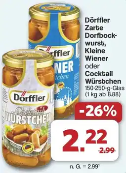 Famila Nord West Dörffler Zarte Dorfbockwurst, Kleine Wiener oder Cocktail Würstchen Angebot