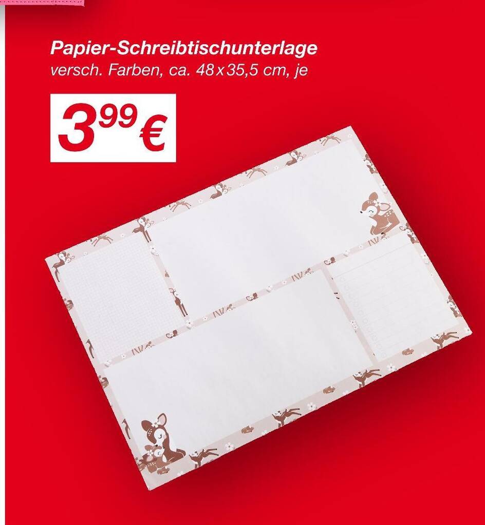 Papier-schreibtischunterlage Angebot bei KiK