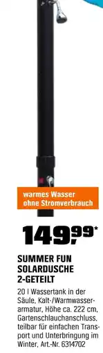 OBI Summer fun solardusche 2-geteilt Angebot