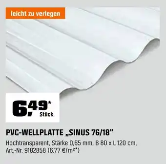 OBI Pvc-wellplatte „sinus 76/18“ Angebot