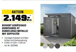 OBI Biohort gerätehaus avantgarde a7 dunkelgrau-metallic mit doppeltür Angebot