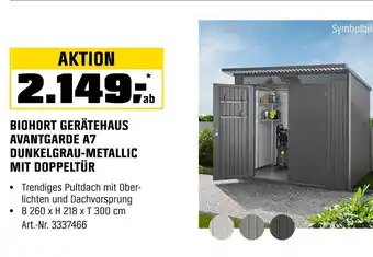 OBI Biohort gerätehaus avantgarde a7 dunkelgrau-metallic mit doppeltür Angebot