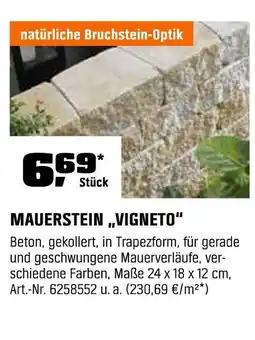 OBI Mauerstein 'vigneto' Angebot