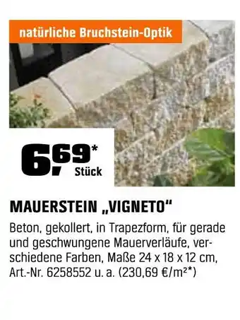 OBI Mauerstein 'vigneto' Angebot
