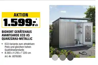 OBI Biohort gerätehaus avantgarde eco a5 quarzgrau-metallic Angebot