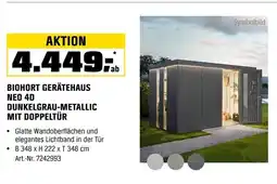 OBI Biohort gerätehaus neo 4d dunkelgrau-metallic mit doppeltür Angebot