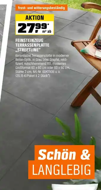 OBI Feinsteinzeug terrassenplatte streetline Angebot