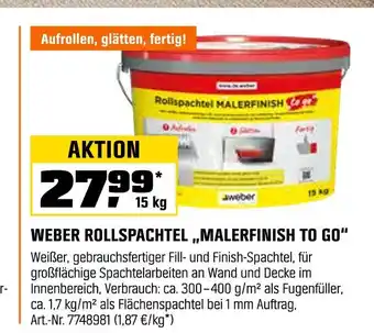 OBI Weber rollspachtel malerfinish to go Angebot