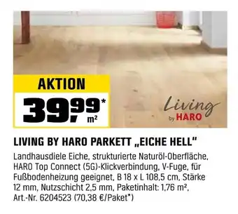 OBI Living by haro parkett „eiche hell“ Angebot