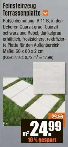 V Baumarkt Feinsteinzeug Terrassenplatte Angebot