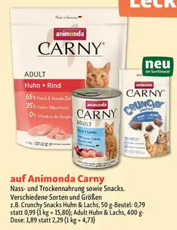 Fressnapf Animonda Carny Nass- und Trockennahrung sowie Snacks. Angebot
