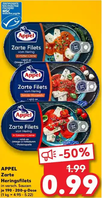 Kaufland APPEL Zarte Heringsfilets Angebot