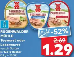Kaufland RÜGENWALDER MÜHLE Teewurst oder Leberwurst Angebot