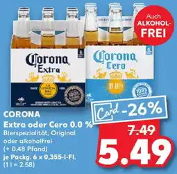 Kaufland CORONA Extra oder Cero 0.0 % Angebot