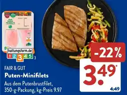 Aldi Süd FAIR & GUT Puten-Minifilets Angebot