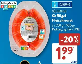 Aldi Süd GÜLDENHOF Geflügel Fleischwurst Angebot