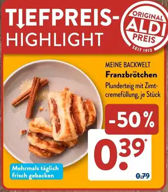Aldi Süd MEINE BACKWELT Franzbrötchen Angebot