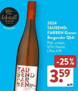 Aldi Süd 2024 TAUSEND FARBEN Grauer Burgunder QbA Angebot