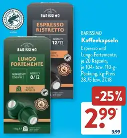 Aldi Süd BARISSIMO Kaffeekapseln Angebot