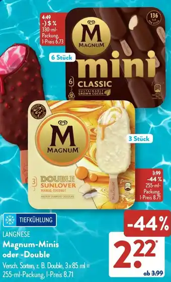 Aldi Süd LANGNESE Magnum-Minis oder Double Angebot