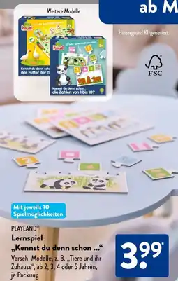 Aldi Süd PLAYLAND Lernspiel ,,Kennst du denn schon ..." Angebot