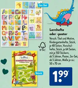 Aldi Süd Lernhefte oder -poster Angebot