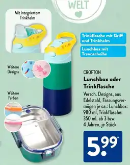 Aldi Süd CROFTON Lunchbox oder Trinkflasche Angebot