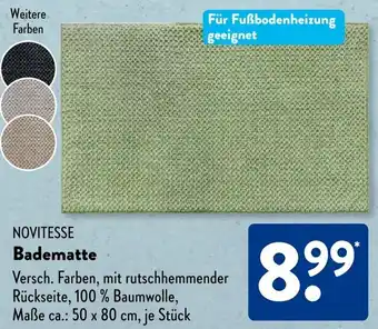 Aldi Süd NOVITESSE Badematte Angebot