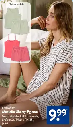 Aldi Süd UP2FASHION Musselin-Shorty-Pyjama Angebot