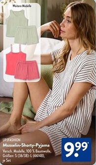 Aldi Süd UP2FASHION Musselin-Shorty-Pyjama Angebot