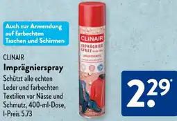 Aldi Süd CLINAIR Imprägnierspray Angebot