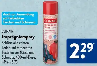 Aldi Süd CLINAIR Imprägnierspray Angebot