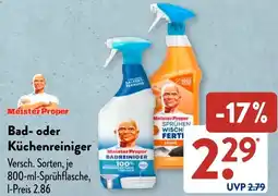 Aldi Süd Meister Proper Bad- oder Küchenreiniger Angebot