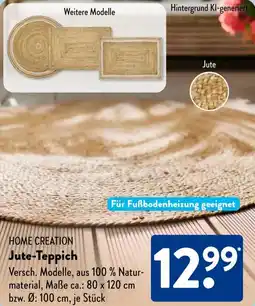 Aldi Süd HOME CREATION Jute-Teppich Angebot
