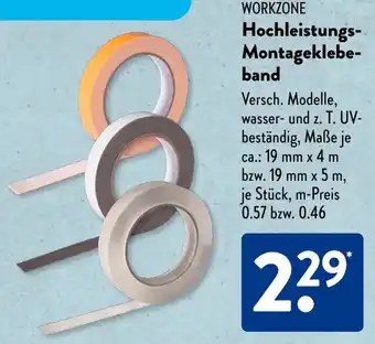 Aldi Süd WORKZONE Hochleistungs Montageklebeband Angebot