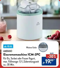 Aldi Süd AMBIANO Eiscrememaschine ICM-2PC Angebot