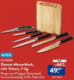 Aldi Süd ECHTWERK Damast-Messerblock, inkl. Schere, 7-tlg. Angebot