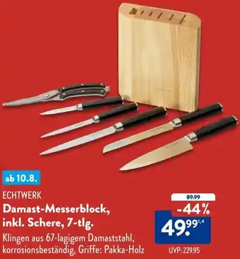 Aldi Süd ECHTWERK Damast-Messerblock, inkl. Schere, 7-tlg. Angebot