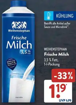 Aldi Süd WEIHENSTEPHAN Frische Milch Angebot