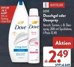 Aldi Süd DOVE Duschgel oder Deospray Angebot