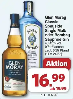 Famila Nord West Glen Moray Classic Speyside Single Malt oder Bombay Sapphire Gin Angebot
