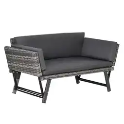 Netto Marken-Discount Outsunny Rattansofa Stahl, PE-Rattan, Polyester Angebot