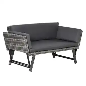 Netto Marken-Discount Outsunny Rattansofa Stahl, PE-Rattan, Polyester Angebot