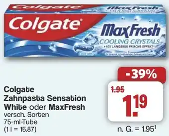 Famila Nord West Colgate Zahnpasta Sensation White oder MaxFresh Angebot